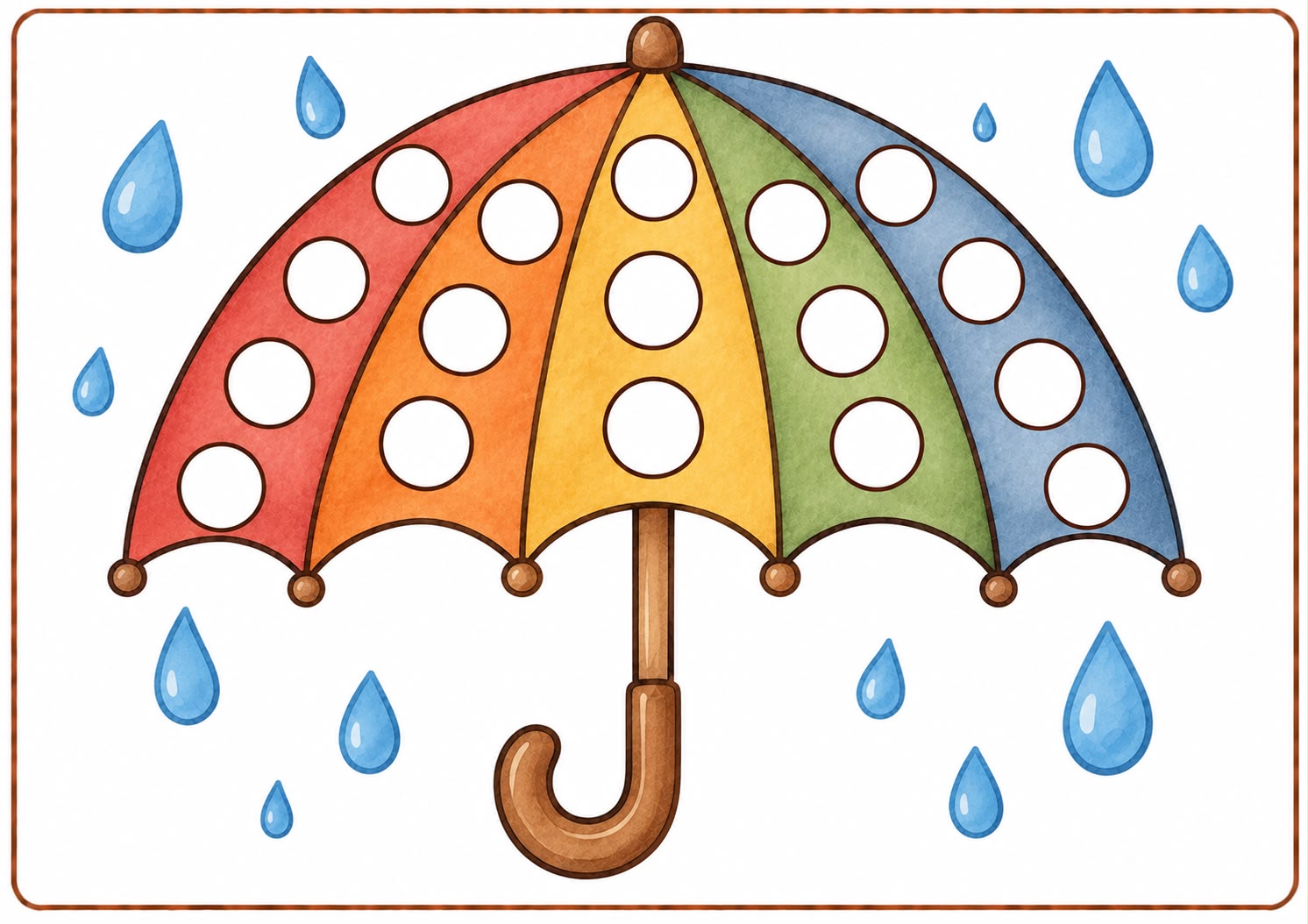 Regenschirm - Knetvorlage